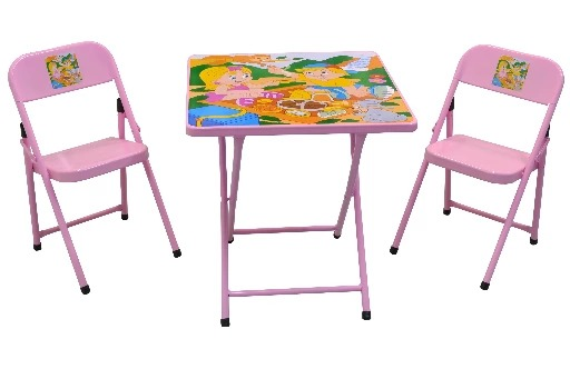 Mesa e cadeiras de aço