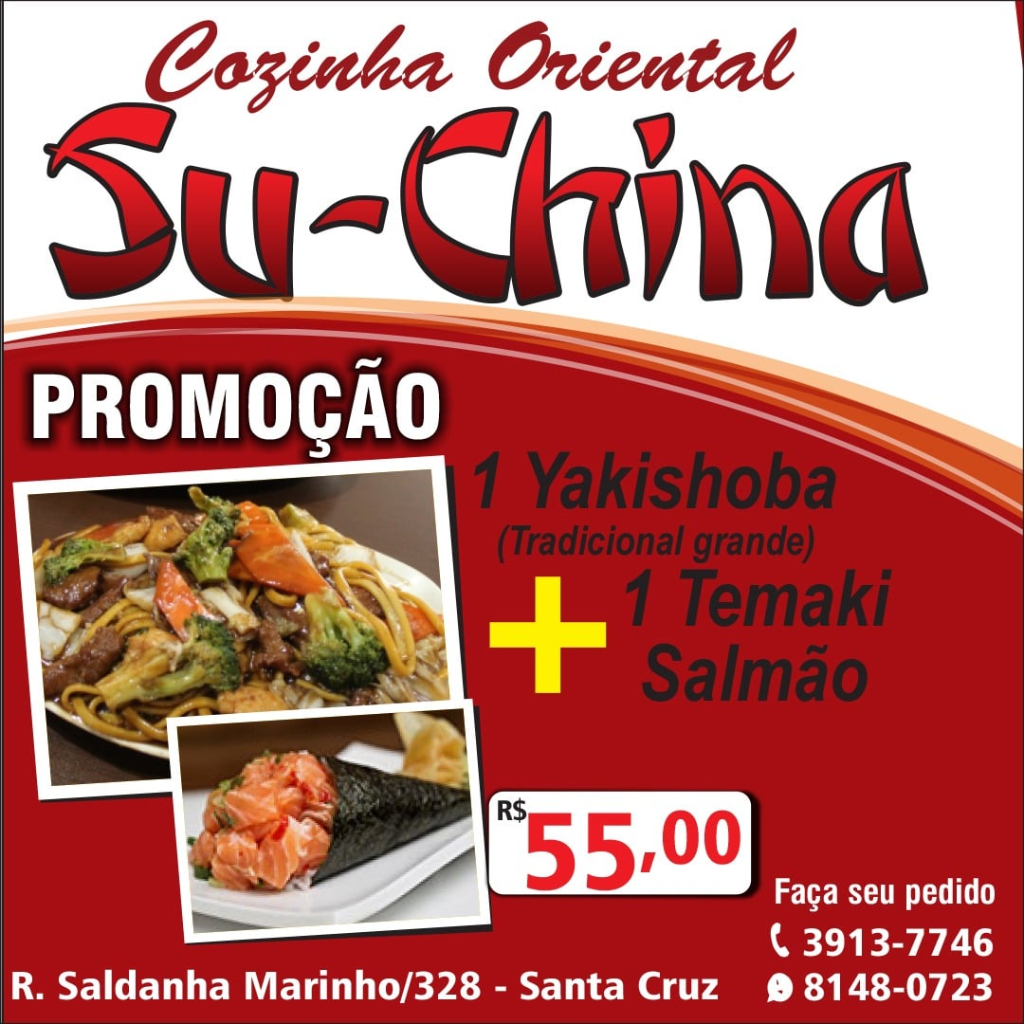 1 Yakishoba (Tradicional grande) + 1 Temaki Salmão