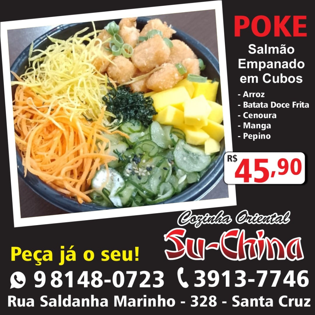 Poke Salmão Empanado em Cubos
