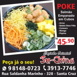 Poke Salmão Empanado em Cubos