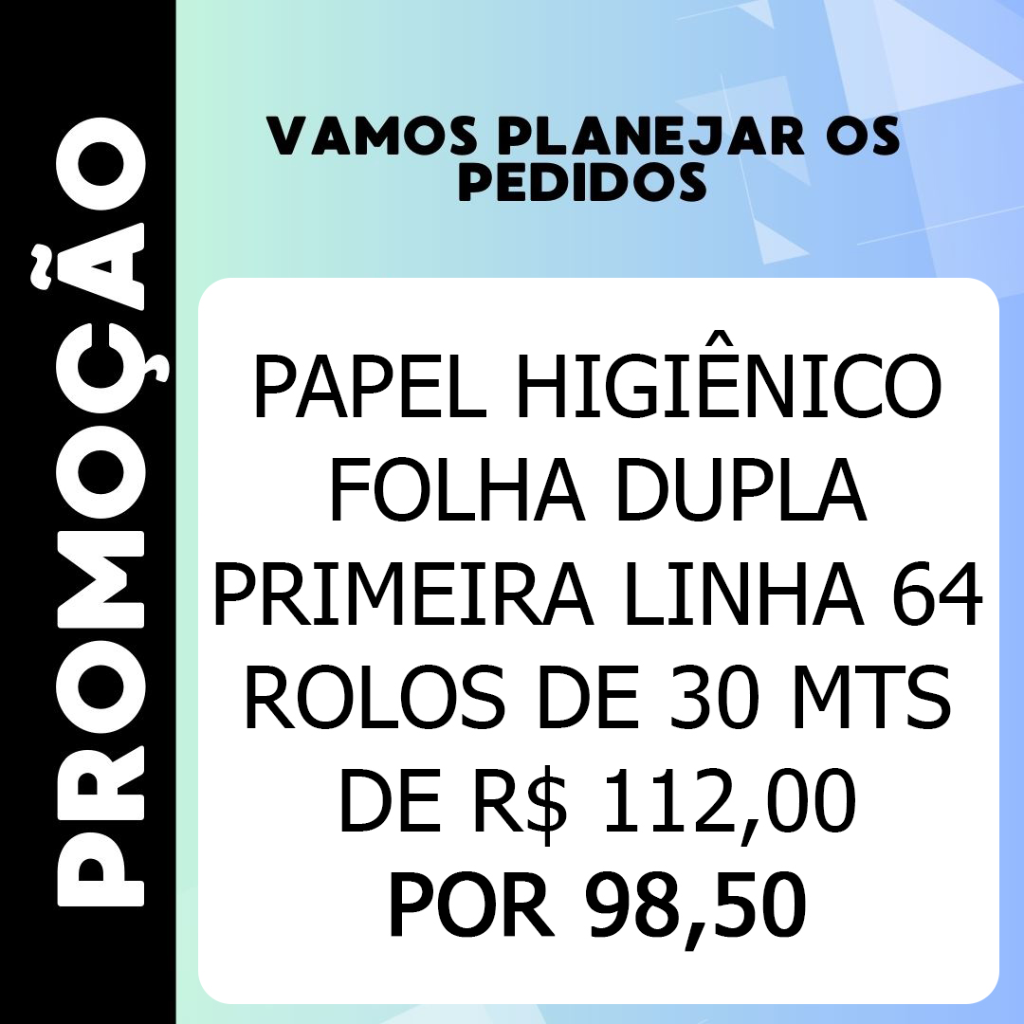 Papel Higiênico Folha Dupla Primeira Linha 64 Rolos de 30mts