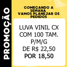 Luva Vinil Cx com 100 Tam. P/M/G