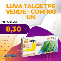 Luva Talge TPE Verde - com 100 un
