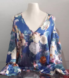 Blusa com Manga Flare Estampada