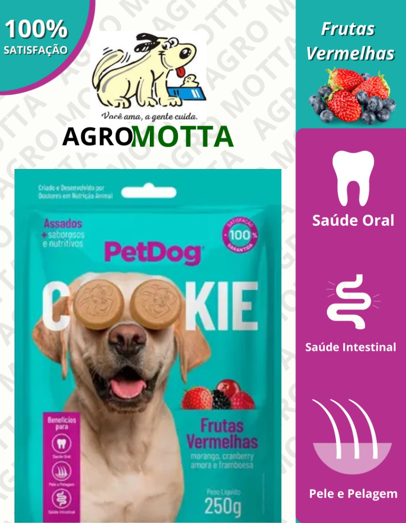 Pet Dog Cookies - Frutas Vermelhas