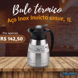 Bule Térmico Aço INOX Invícta Wave, 1L