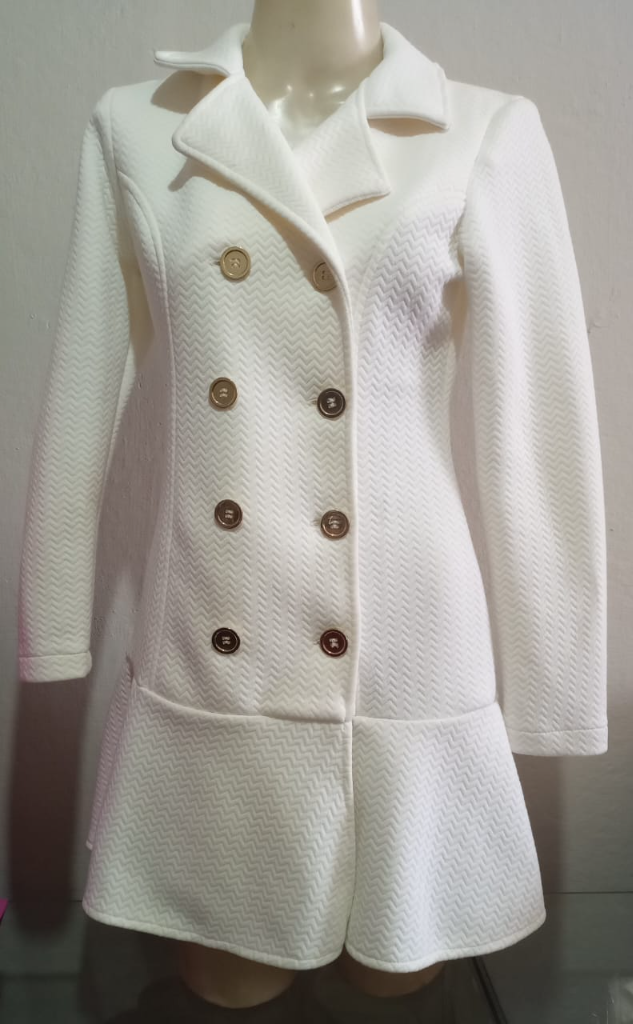 Vestido Blazer Branco manga longa