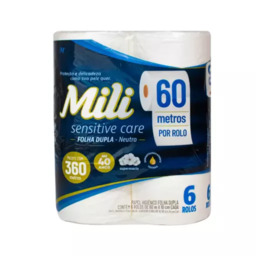Papel Higiênico Mili F DP 60M pct C/6