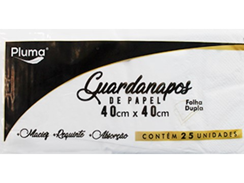Guardanapo Pluma 40x40 F. Dupla c/ 25