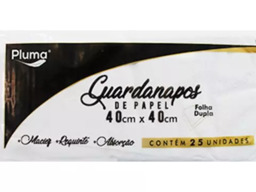 Guardanapo Pluma 40x40 F. Dupla c/ 25