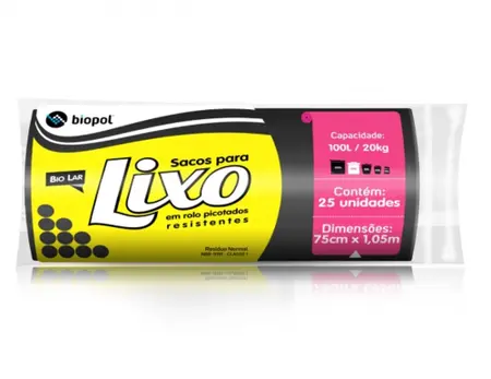 Saco de Lixo Biopol 105L c/ 25