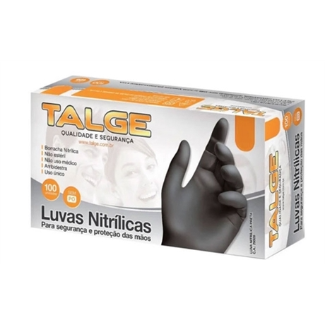 Luva Nitrilica Talge Preto cx c/ 100