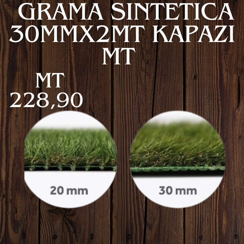 Grama Sintética 30mmx2mt Kapazi MT