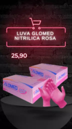 Luva Glomed Nitrilica Rosa
