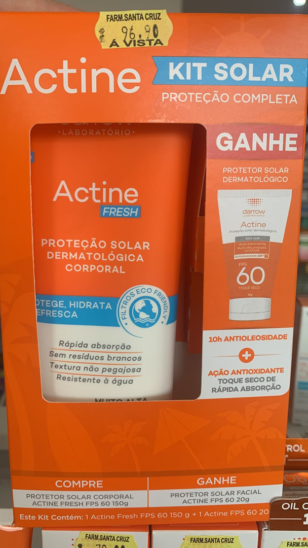 Kit Protetor Solar - fps 60 - Actine - Corpo e Rosto