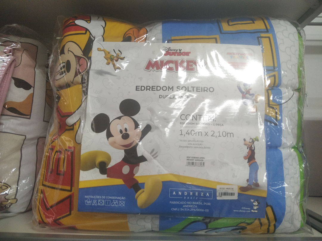 Ededrom Solteiro Dupla Face Mickey