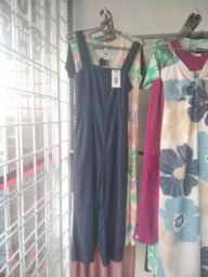 Macacão Longo Jeans Alça Larga