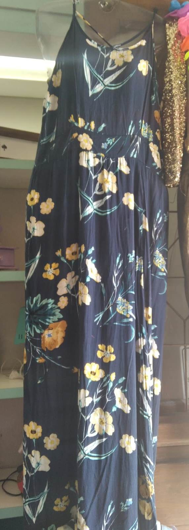 Vestido Azul Estampa de Flores
