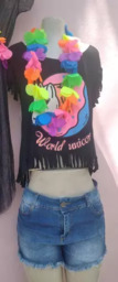 Conjunto Camiseta Unicôrnio e Short Jeans