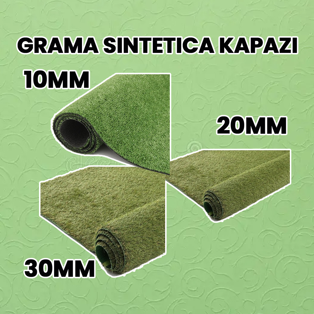 GRAMA SINTETICA 10/20/30MM KAPAZI 25X2MT P/ CORTE PERSONALIZADO