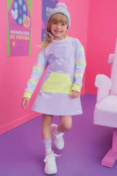 Vestido em Moleton Kukie Lilás