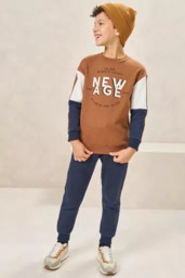 Conjunto de Blusão e Calça Jogger em Moletom com Pelúcia LucBoo