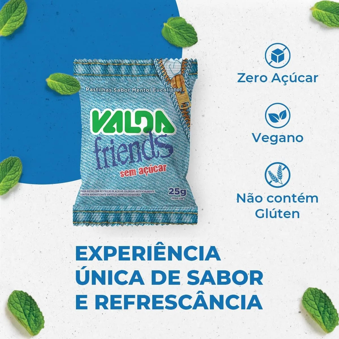 Pastilha Valda Friends Sem Açúcar
