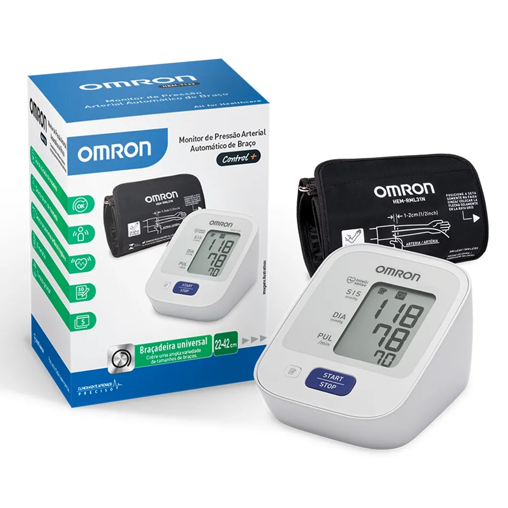 OMRON Monitor de Pressão Arterial de Braço Control+