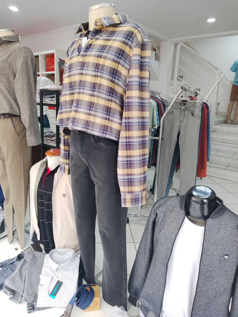 Conjunto Camisa Xadrez e Calça Jeans