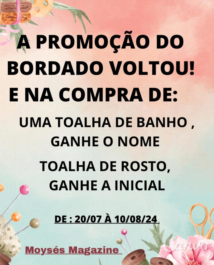 Promoção do Bordado Voltou!