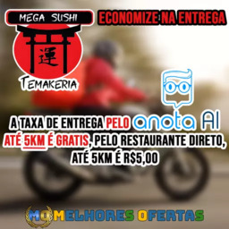 A taxa de entrega pelo AnotaAi até 5km é gratis, pelo restaurante direto, até 5KM é R$ 5