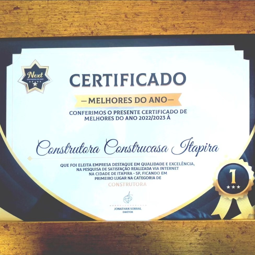 Certificado MELHORES DO ANO!