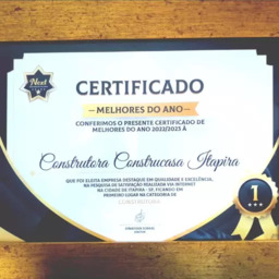 Certificado MELHORES DO ANO!