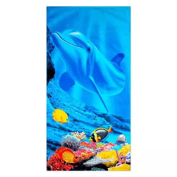 Toalha Aveludada Estampada Golfinho e Peixes