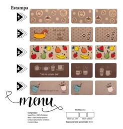 Jogo Tapete De Cozinha Linha Menu - JOLITEX