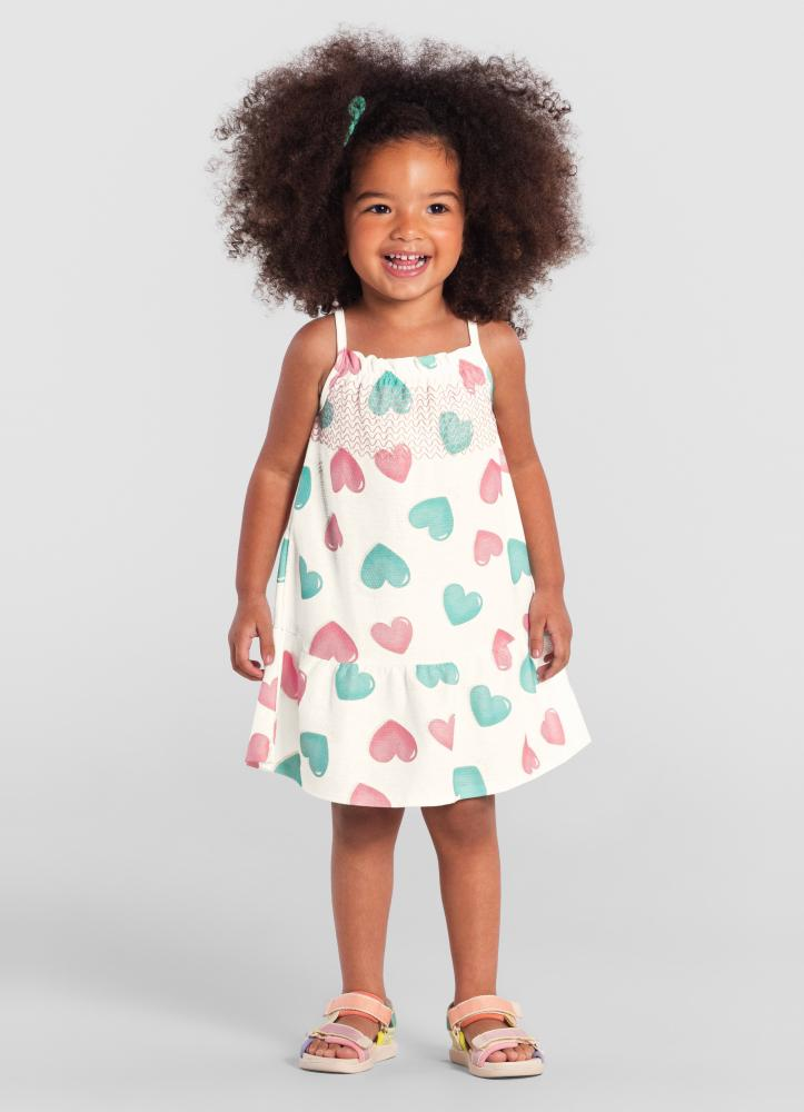 Vestido Infantil Verão - Coração