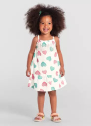 Vestido Infantil Verão - Coração