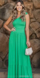 Vestido Longo Um Ombro Só Verde