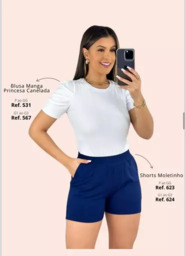 Blusa Manga, Shorts Moletinho