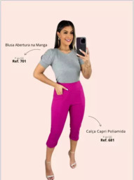 Blusa Abertura na Manga, Calça Capri
