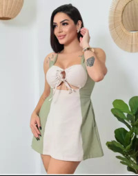 Vestido de Alça Decote Biquini
