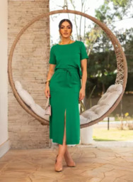 Vestido Verde c/ Fenda
