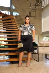 Vestido Plus Size Estampado