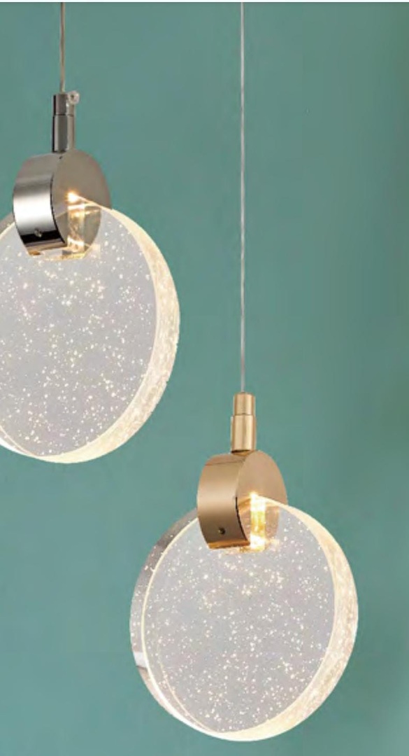 Pendente Redondo Dourado Cristal
