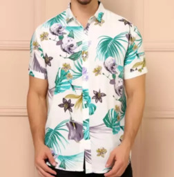 Camisa Estampada para o Baile do Havaí