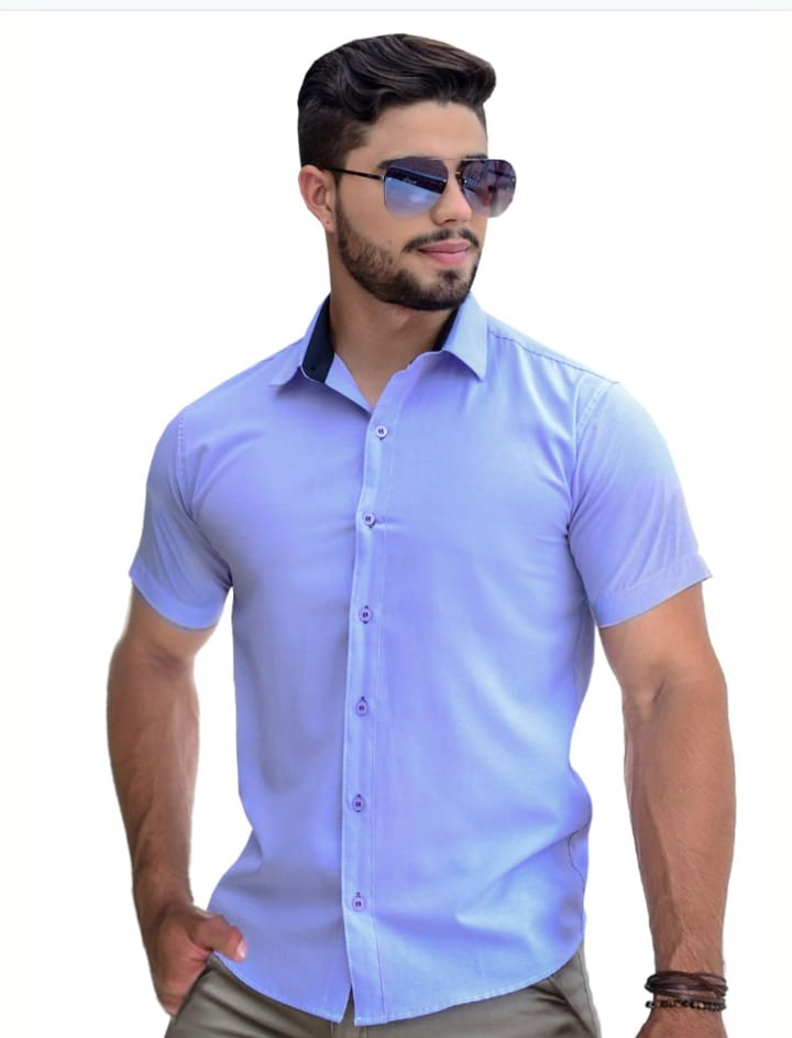 Camisa Social Slim Fit Premium Manga Curta Luxo Moda Estilo Oferta | Shopee Brasil