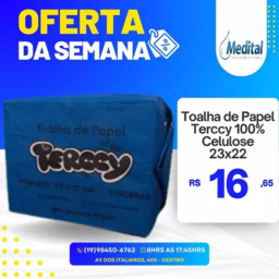 Toalha de Papel Terccy 100% Celulose 23x22