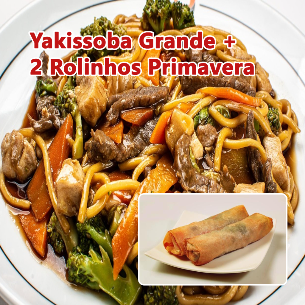 PROMOÇÃO COMPRE UM YAKISSOBA GRANDE E GANHE 2 ROLINHOS PRIVAVERA!