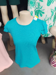 Blusa Azul Feminina Manguinha
