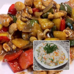 Frango Xadrez + Yakimeshi Pequeno